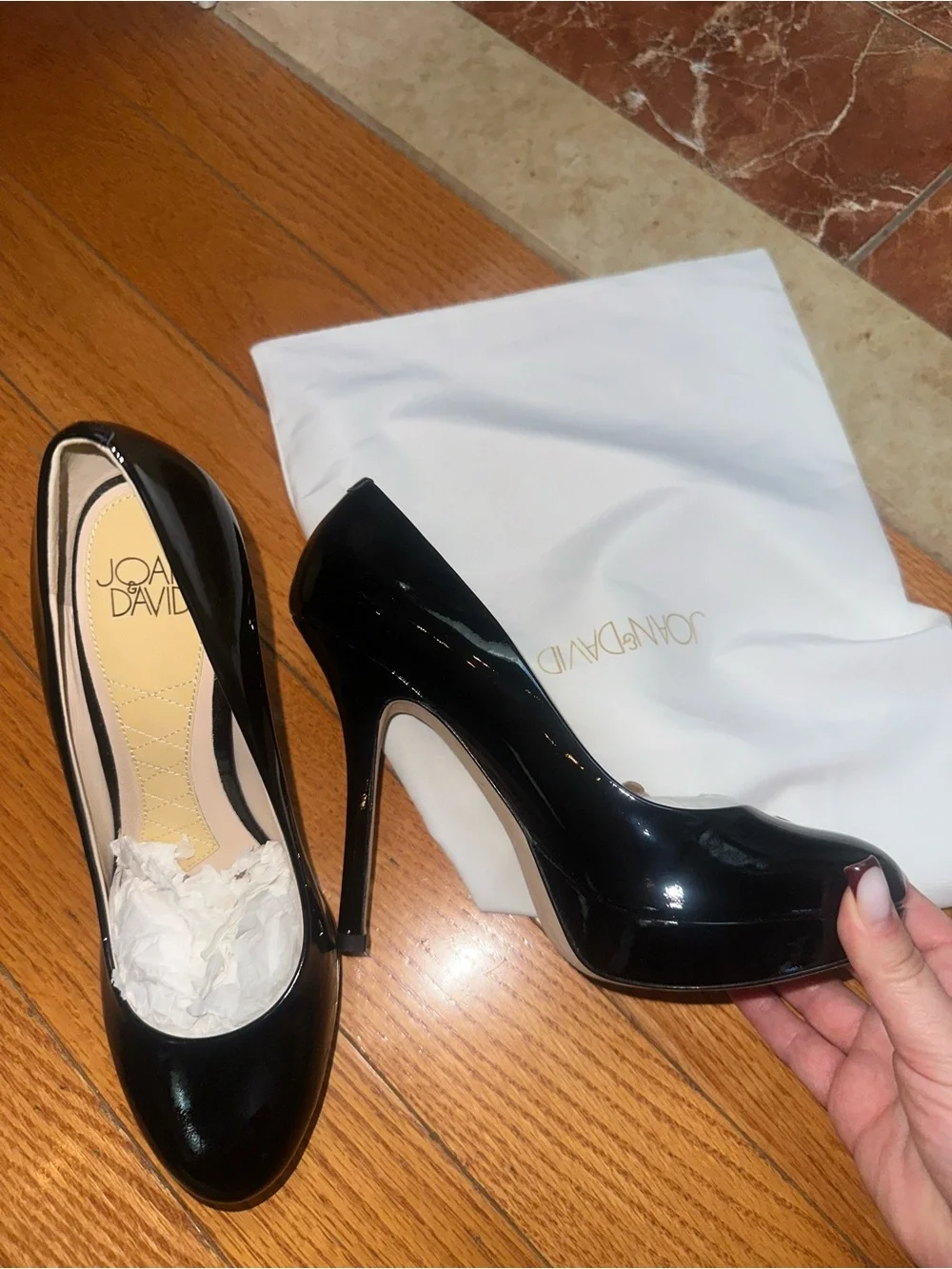 Black Patent High Heel Platform Pumps